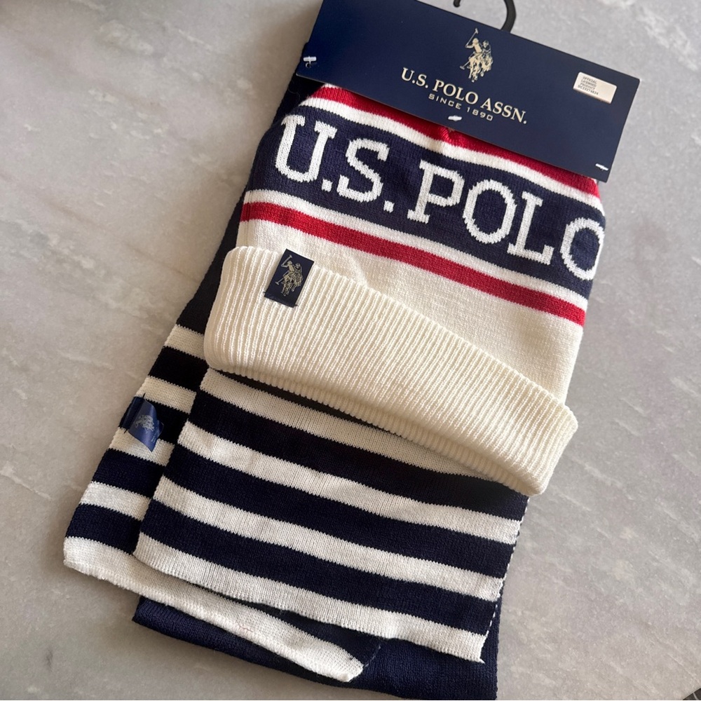 U.S. Polo Assn. Scarf + Beanie Set